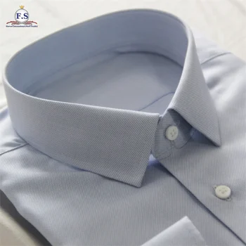 зашити на поръчка е мъжка риза 100 2ply син цвят, с яка № 4