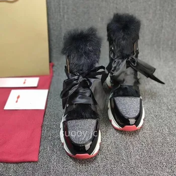 Дизайнерски обувки за червена подметка Маратонки на платформа С Нитове Чифт спортни обувки дебела подметка Мъжки Дамски Брандираната Ежедневни Модни обувки 03