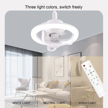 3 Платна Регулируема Цветен Вентилатор на Тавана с Леко Дистанционно Управление Вентилаторните Лампи, Вентилатори за Охлаждане за Къмпинг Спалня