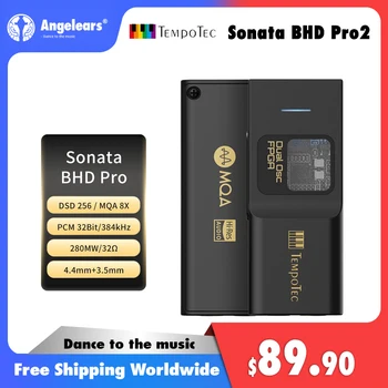 TempoTec Sonata BHD Pro USB C КПР, Усилвател за слушалки 4,4 мм и 3,5 мм, PCM384kHz, DSD256, MQA8X, TIDAL за iPhone, Android, windows и macOS и WIN