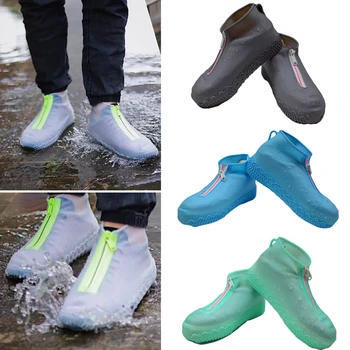 За многократна употреба калъфи за непромокаемой обувки, мъжки и женски ботильоны на равна подметка, нескользящий калъф от PVC, градинска обувки с вътрешен водоустойчив слой