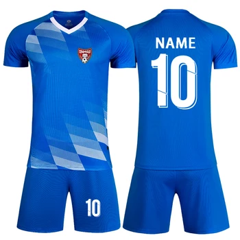 2023 Нови Мъжки Комплекти Футболна дрехи за момчета С Къс ръкав Детска Футболна форма За Възрастни Детски Футболен спортен костюм Джърси С индивидуален печат