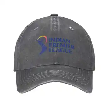 Графичен принт лого на Индийската висша лига, дънкови и Ежедневни шапка, Вязаная капачка, бейзболна шапка