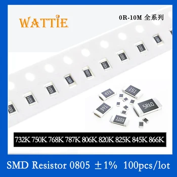SMD резистор 0805 1% 732K 750 K 768K 787K 806K 820K 825K 845K 866K 100 бр./лот микросхемные резистори 1/8 W 2,0 мм * 1,2 мм