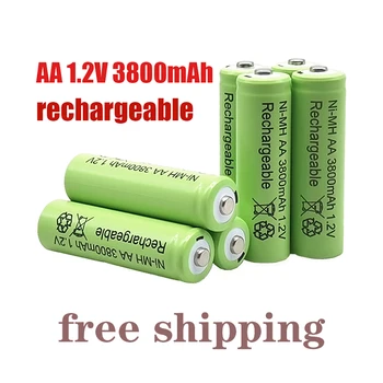 100% оригинални батерии 1.2 V AA 3800mah Ni MH акумулаторна батерия AA може да се използва за MP3 led лампи играчка камера с микрофон