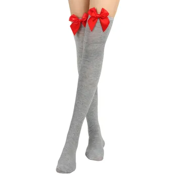 1 чифт Еластични Чорапи над коляното Meias за Момичета, Чорапи, Чорапогащи С Лъкове, Cosplay на Бедрата, JK Lolita Stokings, Дамски Секси Чорапи