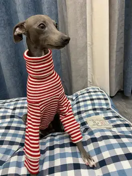 Италиански Пуловер в червената лента, за Кучета хрътка, Поло за Уиппета, Еластична, Топли Дрехи за домашни любимци