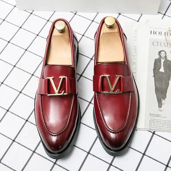 Нова мода брандираната мъжки кожени обувки Lefu в Европейски Стил с катарама във формата на буквата Модерен Класически размери 38-48 Безплатна доставка за мъже Стил