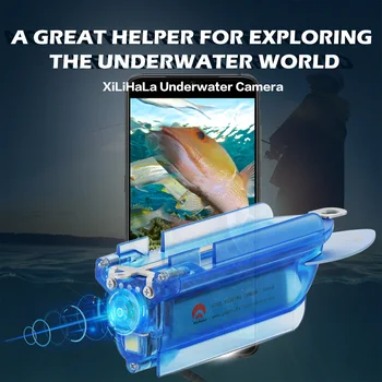 Безжична подводна камера за риболов на 50 метра 1080P, Wi-Fi Fish Cam с 64 GB TF карта, батерия за цикличен запис, 34 Г
