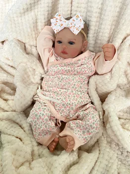 17 инча Reborn Baby Dolls Власатка Кърпа За Тяло Ръчно изработени 3D Кожа с Видими Венами са подбрани Художествена Кукла Коледен Подарък