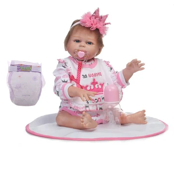 18-инчов гъвкав кукла с розови комбинезоном, детска играчка за сън