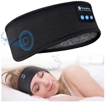 Bluetooth Слушалки за сън, спортна превръзка на главата, Тънки, Меки Еластични и Удобни Безжични Музикални слушалки, маска за очи за сън отстрани