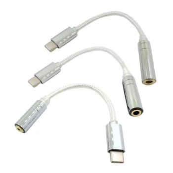 USB Type-C до 3,5 мм/2.5 мм/4,4 мм Женски адаптер Type C Кабел за слушалки USB C Аксесоари За слушалки 13 см/5,12 инча