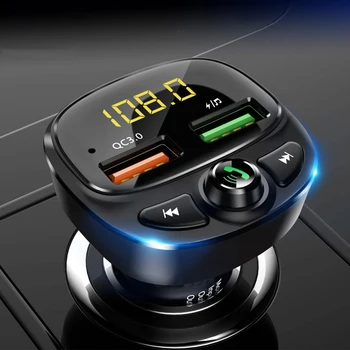 Автомобилен адаптер бързо зареждане QC 3.0 MP3-плейър Автомобилни Аксесоари, Fm трансмитер Автомобилен Bluetooth 5.0 Двойно зарядно устройство от USB