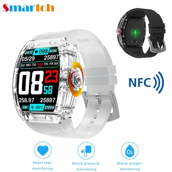2023 Новите Смарт часовници с NFC, Дамски Гривни, за Мониторинг на сърдечната Честота, Спортен Фитнес Тракер, Модни Женски Мъжки Водоустойчив Умен Часовник