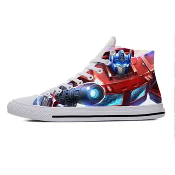 Гореща Аниме Рисунка Манга Трансформатор Optimus prime Ежедневни обувки са С високо берцем, Леки Мъжки И дамски Обувки, Дишаща обувки