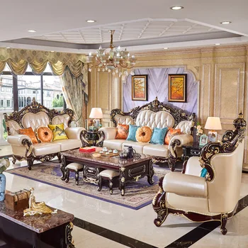 Антикварен диван ProCare home, мебели за хола, кожен диван и комплект мека мебел за хол от естествена кожа