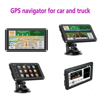 Авто монитор с HD Сензорен екран, FM трансмитер 256 MB + 8G, 5-инчов автомобилен GPS навигатор, Гласово Напомняне, Мини-USB TF, ЕС, AU, Карта на Северна Америка
