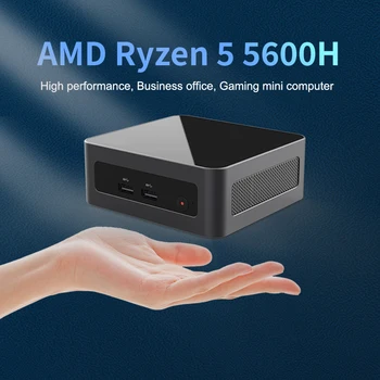 Eglobal Нов Мини-КОМПЮТЪР AMD Ryzen 5 С процесор 5600H Windows 10/11 Linux с честота 3,3 Ghz до 4,2 Ghz HDMI PC Игри NUC Настолен Компютър 2DDR4