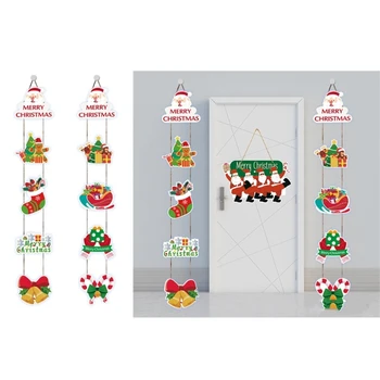Коледна украса на Вратата Декоративно Двустишие Дядо коледа