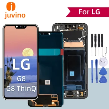 Juvino За LG G8 LCD G8 ThinQ Оригинален LCD дисплей със сензорен екран и цифров преобразувател докосване на екрана в събирането на средства за ремонт