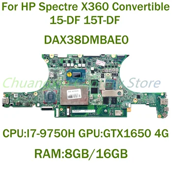 За HP Spectre X360 Convertible 15-DF 15T-DF дънна платка на лаптоп DAX38DMBAE0 процесор: I7-9750H графичен процесор: GTX1650 4G памет: 8 GB/16 GB