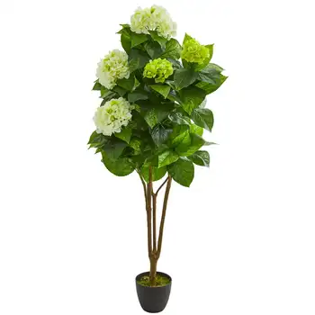 Изкуствено растение 5 ' Хортензия Пластмасов, зелена
