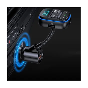 Bluetooth FM трансмитер за кола, по-мощни HiFi бас микрофон, адаптер PD 30 W + QC 3.0 с 7 цветове светодиоди