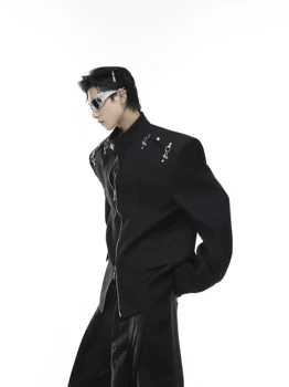 2024 Нови Маркови Ежедневни Модни палта с ревера на есента-зимата, мъжки стилно палто и яке, обикновен класически мъжки палта y2k