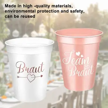 Творчески Чаши за шаферки С Букви Трайни Чаши за вода Team Bride, Трайни Чаши за вода, Аксесоар за партита