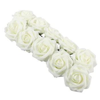 Изкуствени цветя, Коприна роза с 10 глави, за декорация на сватбени партита, Фалшиви цветя, Венец с ръцете си, за да проверите за scrapbooking, Домашен декор