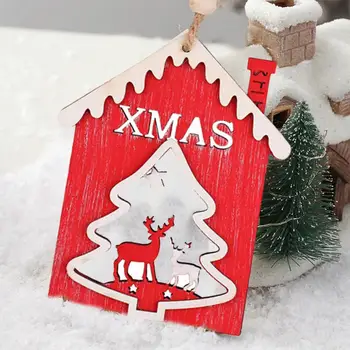 Декор на Дядо Коледа, Дървени Коледна окачване, Празнична декорация за дома партита, Коледни висулка с Дядо Коледа, Снеговиком и Лосем, Нова Година