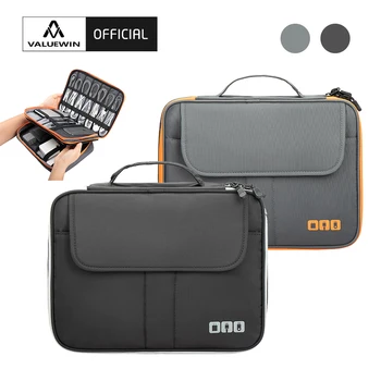 Многослоен Органайзер за електронни аксесоари, Чанта за съхранение с преден джоб, Кабелен органайзер за пътуване, Голям капацитет за iPad