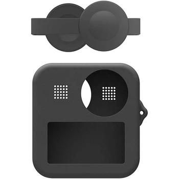 Силиконов калъф за GoPro MAX с две капачки за обективи, защитен калъф за аксесоари за екшън камерата GoPro MAX