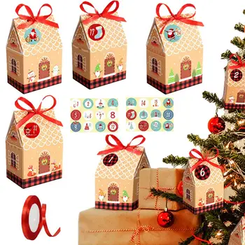 Кутията с Коледните Адвент-календар на 24 Дни, на Кутията с Коледните Адвент-календар със собствените си ръце, Подаръчни кутии с шоколадови бонбони за Обратно отброяване Коледа 