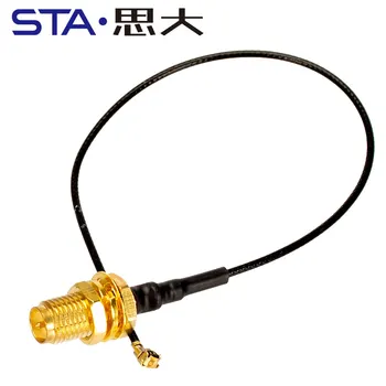 Кабел с косичкой за антена WiFi AMC, правоъгълен включете IPEX за RP-SMA, директен преграда 1,13 мм, кабел 10 см