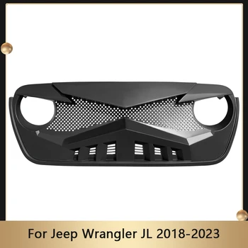Покритие на предната решетка на автомобила За Jeep Wrangler JL 2018-2023 Горната защита ABS Поставяне на предния капак Мрежести Решетки на Капака на Рамката