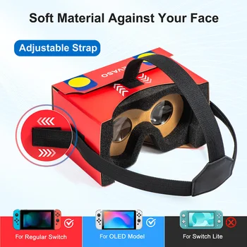 Кутия За очила за виртуална реалност 3D, картонени очила за 3D, слушалки виртуална реалност, ергономичен ремък за главата, устройства за nintendo switch OLED модели