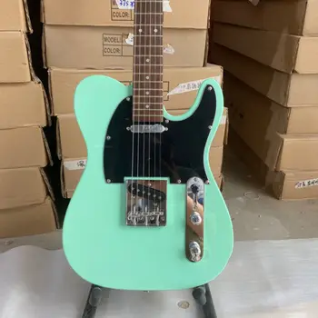 Електрическа китара Tele, лешояд от палисандрово дърво, цвят, за да сърфирате зелено, корпус от махагон, 6 струнен китара Rarra, безплатна доставка