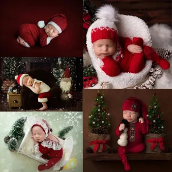 Реквизит за снимки на новородени, Детски гащеризон, Коледна Шапка, Одеало за Снимки, Маски, Аксесоари за Фотосесии във фото студио