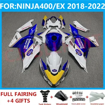 Мотоциклет Целия комплект обтекателей подходящ За Ninja400 EX400 EX Ninja 400 2018 2019 2020 2021 2022 2023 Комплект обтекателей на купето синьо бяла