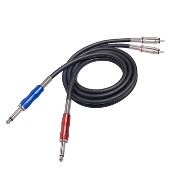 Двоен кабел за Свързване Стереозвука 1/4 Инча 6.5 mm с Двоен RCA Кабел от Пач-кабел автомобили -3,3 ft/1 M
