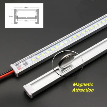 Магнитен led алуминиев профил за Led лампа за бар Промишленото Осветление на рафтове Linear канал Лесна Инсталация Лампа за кухненски шкафове