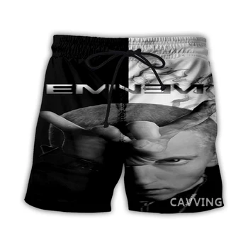 Новите Модни летни плажни шорти с 3D принтом на Еминем, Градинска дрехи, бързо съхнещи Мъжки ежедневни панталони за почивка за жени/мъже A2