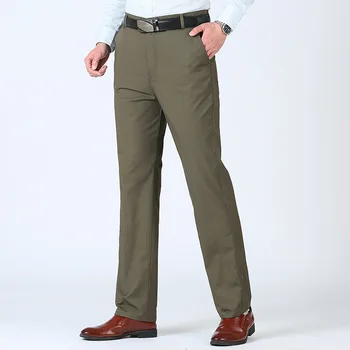 2023 Мъжки Летни Ежедневни панталони с висока талия, Преки Свободни и удобни панталони на райета