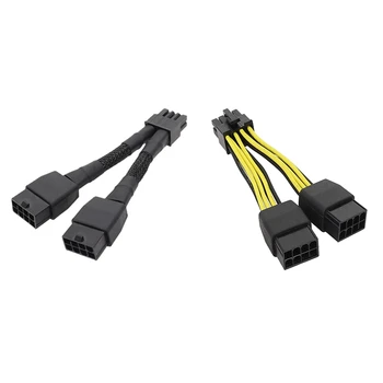 Двоен кабел за захранване от 8 до 8 на контакти, захранващия кабел на видео карта, кабел за графичен процесор TESLA K80/M40/P100/V1 10 см