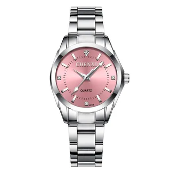 Кварцов часовник за влюбени с каишка от неръждаема стомана, водоустойчив модни прости универсални кварцови часовници за момчета и момичета