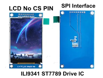 2.4-инчов 8PIN SPI HD 262K Цветен TFT LCD дисплей Модул на екрана на дисплея ILI9341 ST7789 Drive IC 240 (RGB) * 320 Без допир