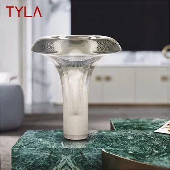 Настолна лампа TYLA Modern Mushroom Креативен Дизайн, настолна лампа от сиво стъкло, Декоративна За домашен кабинет, Спалня