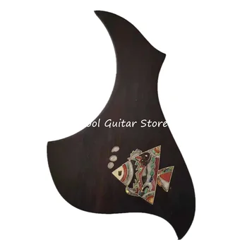 Боядисана инкрустация във формата на тропическа риба, хастар от масивна дървесина за акустична китара, аксесоари за китара, безплатна доставка